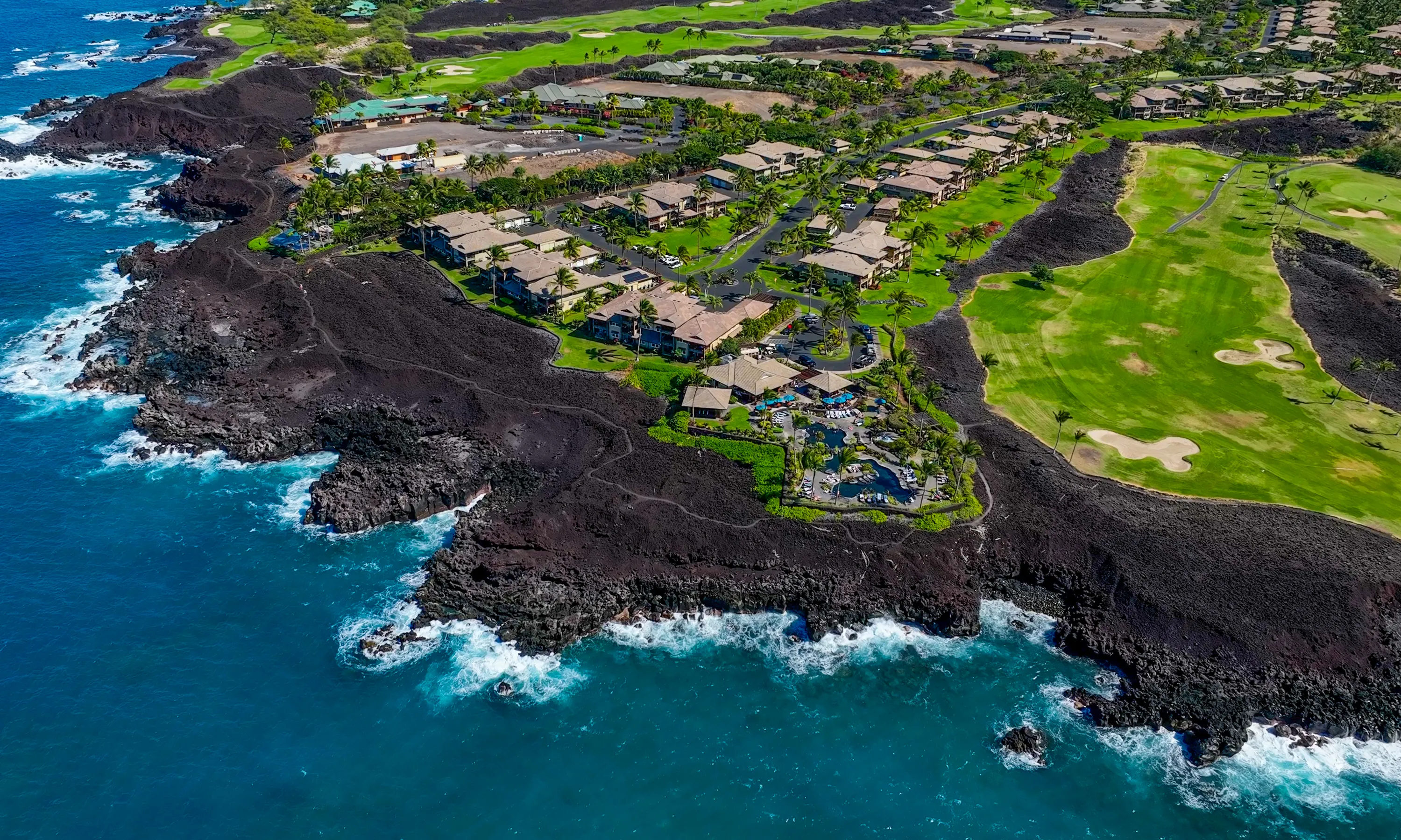 Aerial view of the Hali'i Kai community along the Kohala Coast